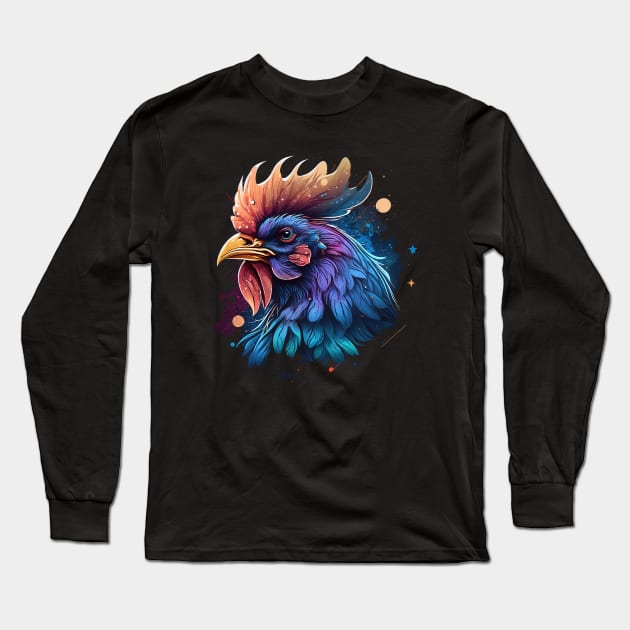 rooster Long Sleeve T-Shirt by a cat cooking